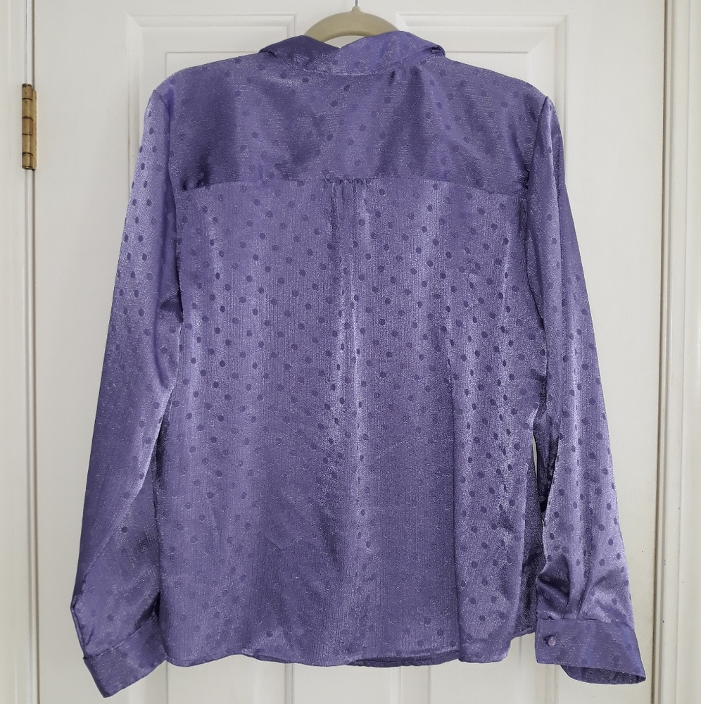 Elementz Purple Iridescent Button Blouse Size XL - Picture 2 of 4